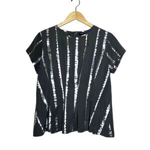 Bitte Kai Rand Short Sleeve Metallic Print Top Womens Size 36 US S Lagenlook